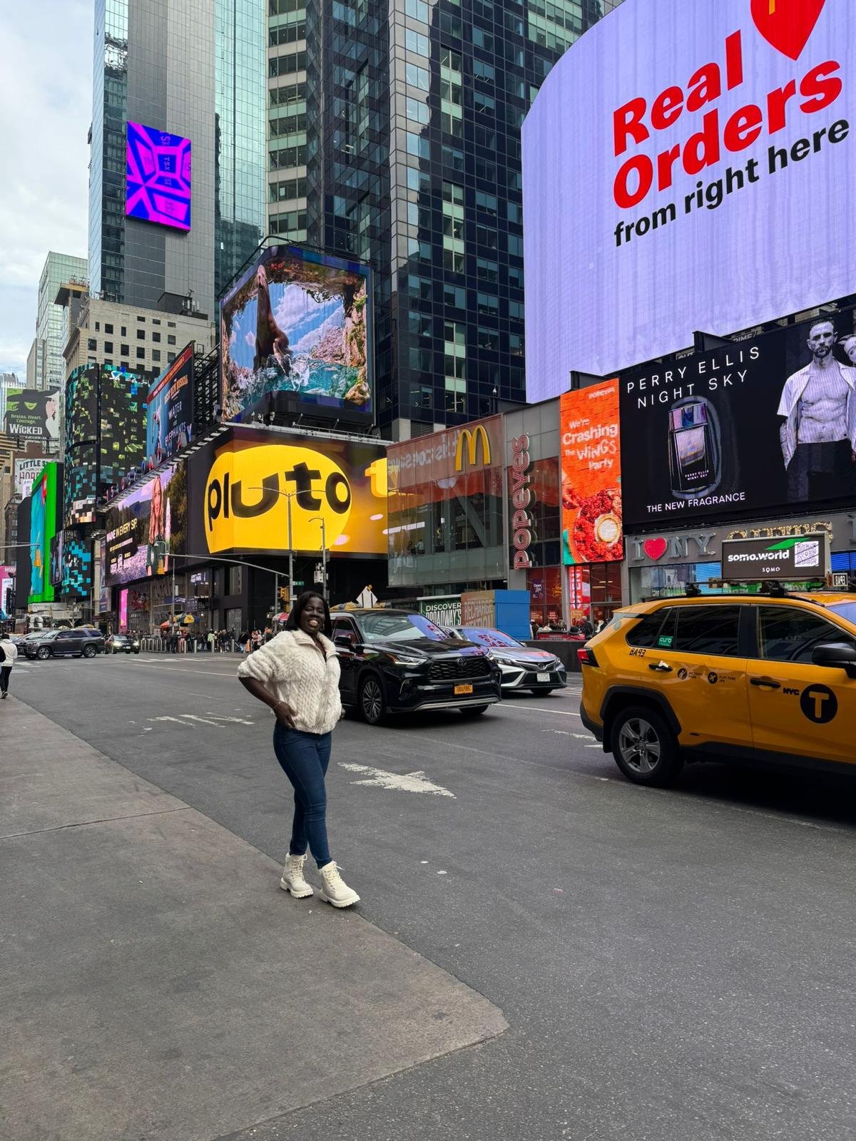 Soaking in the vibrant energy of Times Square